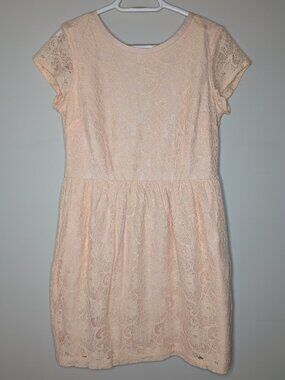 Never Worn H&M Conscious Collection Peachy Pink Lace Low back Dress Size 14